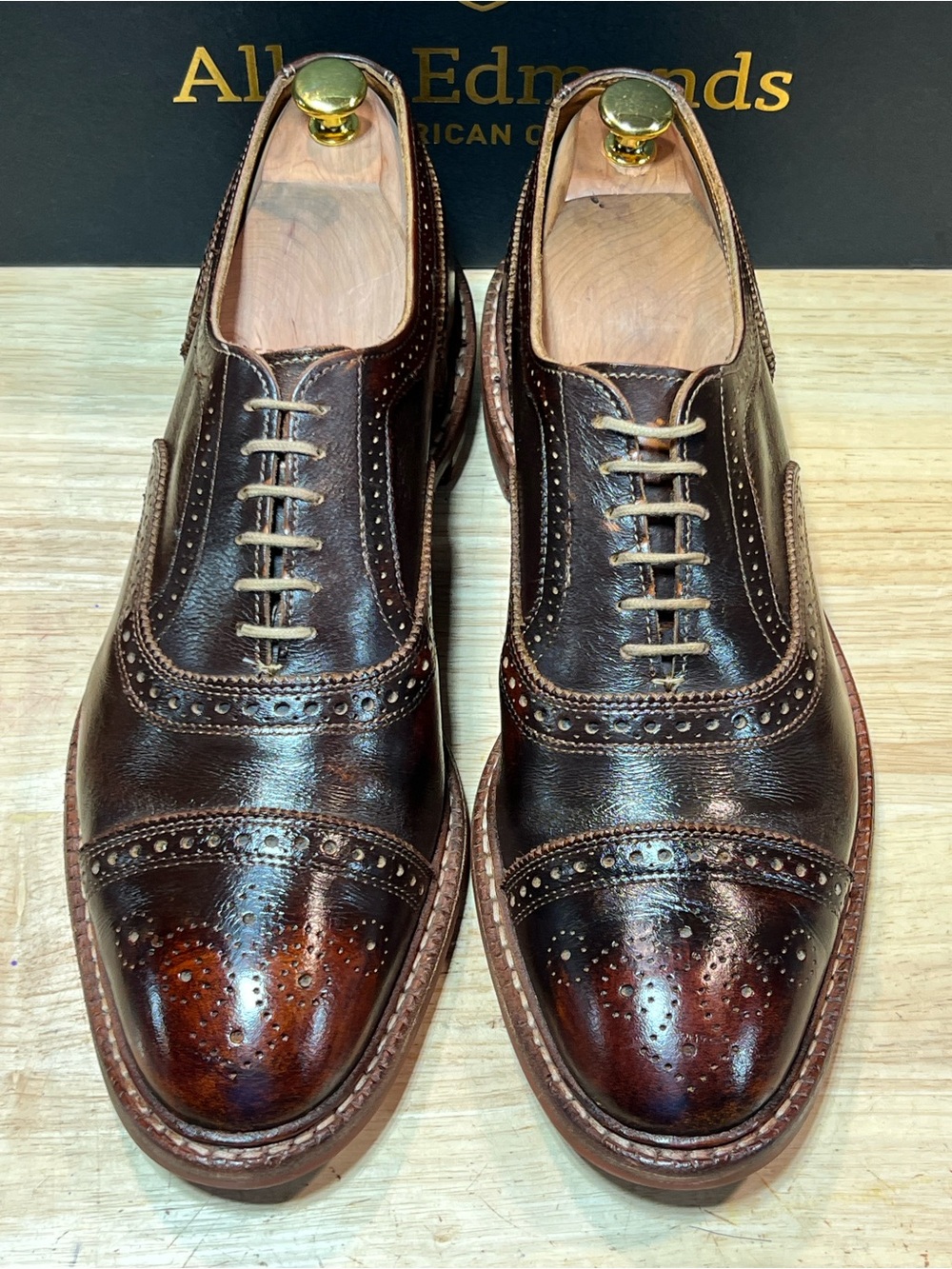 Allen Edmonds Strandmok Men’s Brogue Cap Toe Oxfords Sz 11.5D Made In USA 🇺🇸